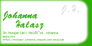 johanna halasz business card